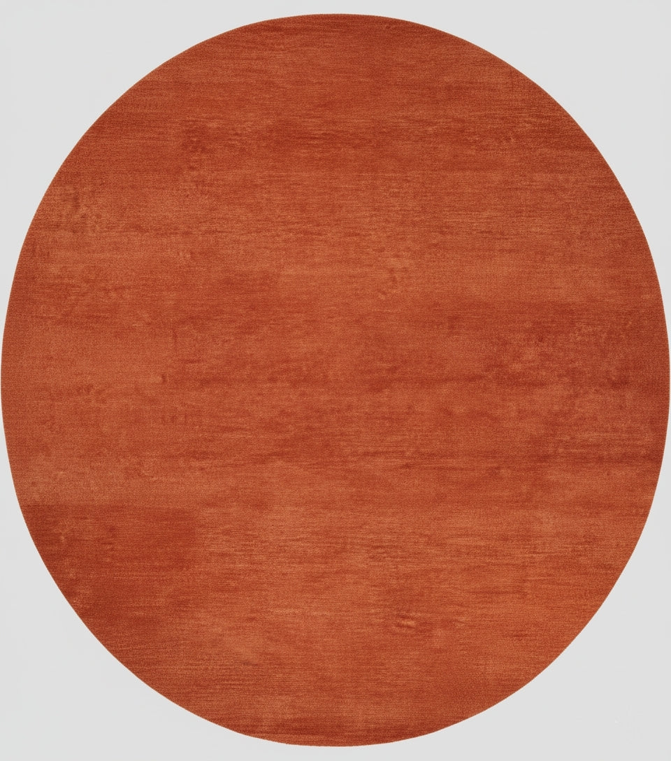 Rust Orange Round Hand-Loom Wool Carpet – Premium New Zealand Wool Rug