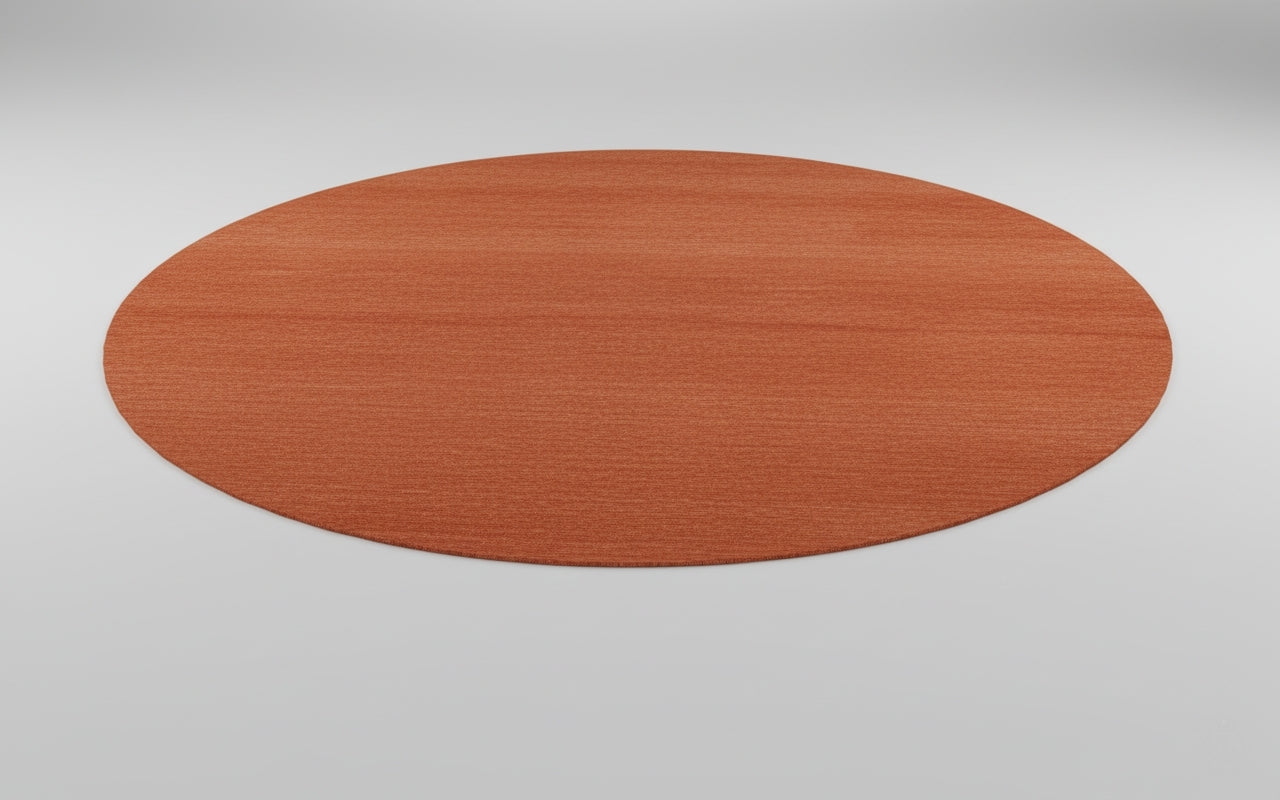 Rust Orange Round Hand-Loom Wool Carpet – Premium New Zealand Wool Rug